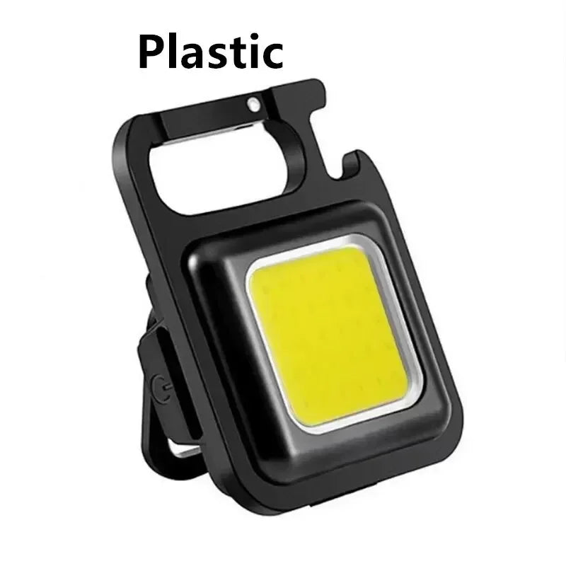 Mini COB LED Keychain Flashlight – USB Rechargeable, 800 Lm