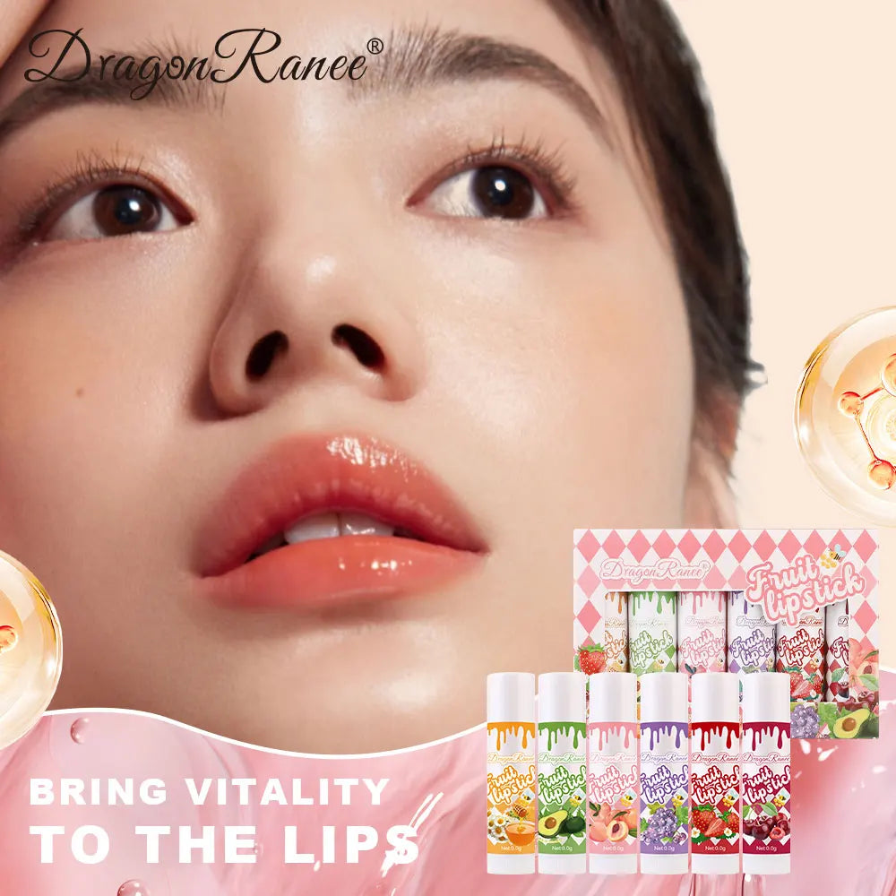 Set of Six Lipsticks, Moisturizing, Color-Changing, Hydrating, Waterproof, Color-Rich, Autumn and Winter Base Lip Balm Zpaxo