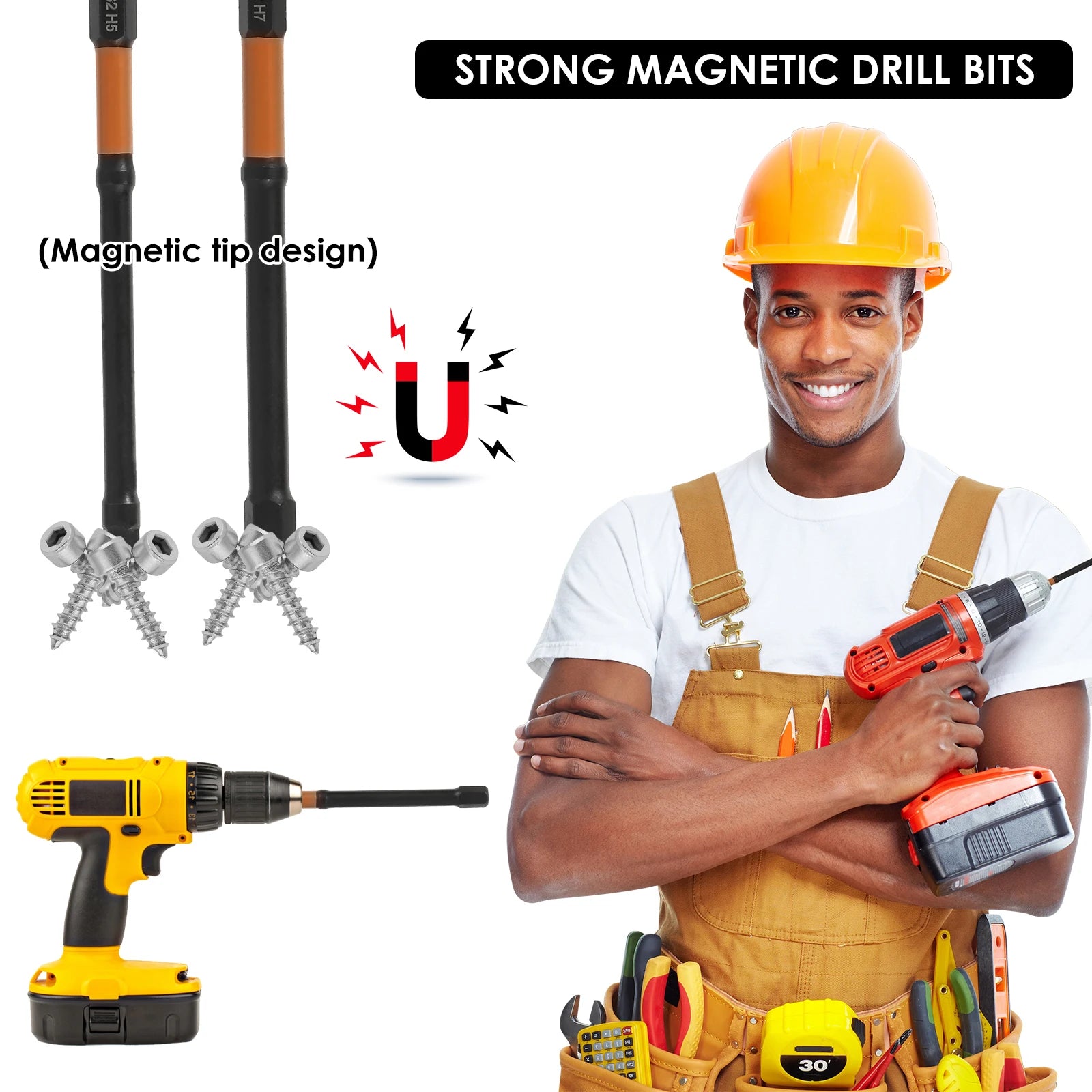 20/10pcs Impact Allen Wrench Drill Bit Set Metric & SAE 1/4" Hex-Shank S2 Steel Hex Bits CNC Machined Tips with Magnetism 4" Lon Zpaxo