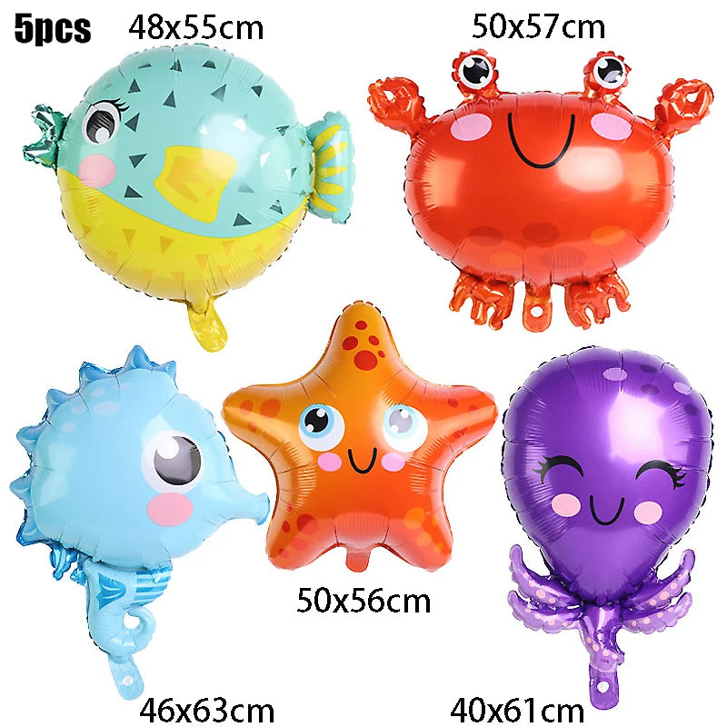 Sea Animals Foil Balloons Fish Octopus Horse Helium Air Globos Kids