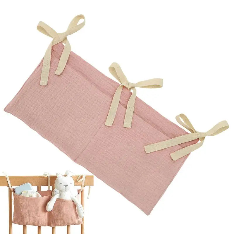 Bed Pockets Bedside Storage Baby Diaper Organizer 2 Pockets Space-Saving Bedside Bag Caddy Attachment For Dorm Entryway Office Zpaxo United States