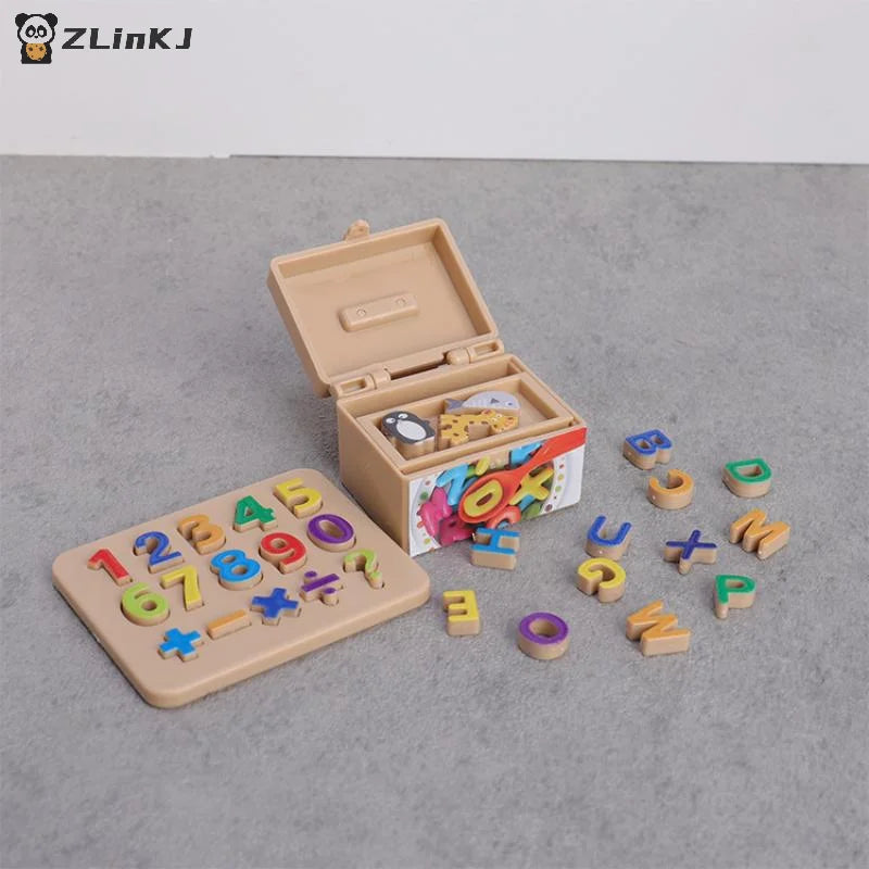 ▶1 Set Miniature Simulation Model Dollhouse Letter Numbers Block Puzzle Sorting Math Bricks Small Ornament Toys For Children Zpaxo