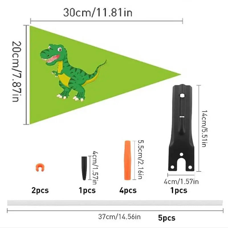 Adjustable Height Bicycle Flag Waterproof Kid Safety Flags Flagpole