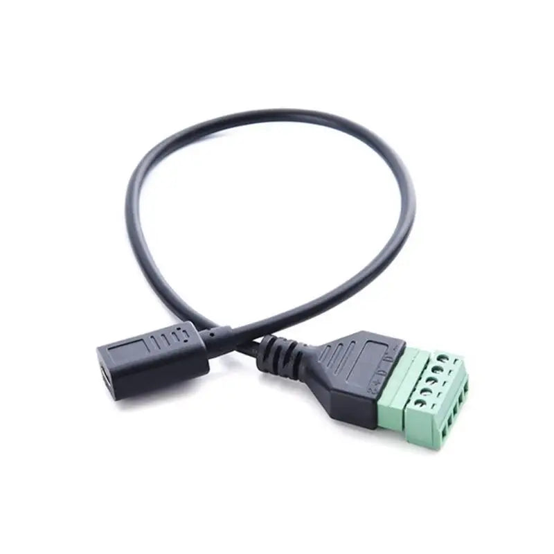 652F Pluggable Block Connector Type C USB Female To 5 Pin Screw Terminal Adapter Cable for Fast Data Transfer & Power Supply Zpaxo