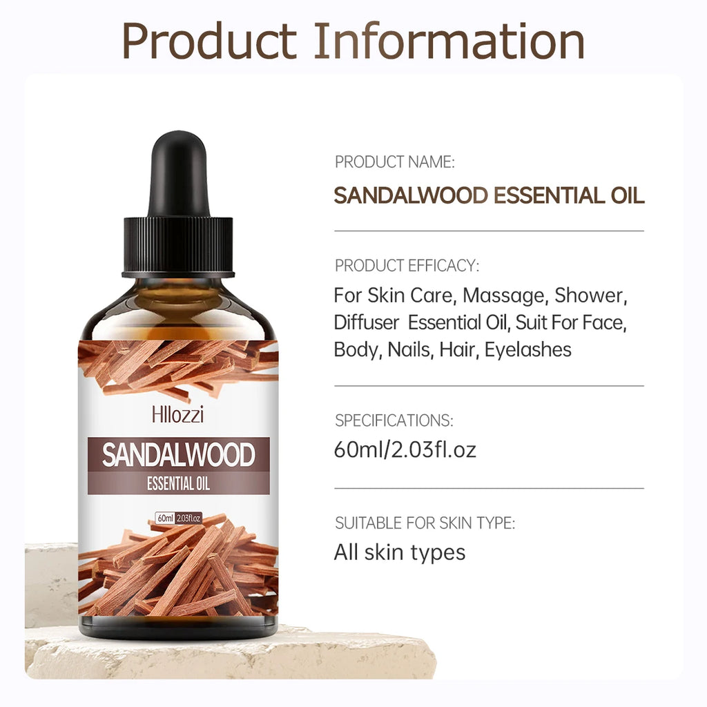 100ml/60ml/30ml Sandalwood Essential Oil for Candle Making Soap Making Diffusers Aromatherapy Fragrance Oil Zpaxo