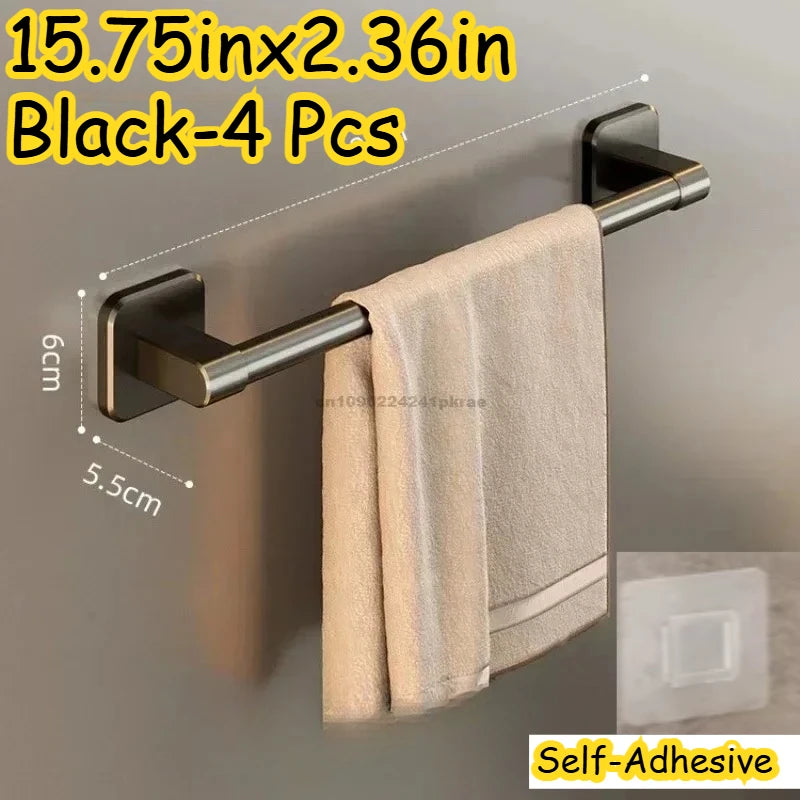 Wall Mounted Shower Caddie4 Shelves for Bathroom Without Drill Bathroom Shelf Horizontal Towel Rack Kitchen Bathroom Accessories Zpaxo Black M-40CM 4pcs