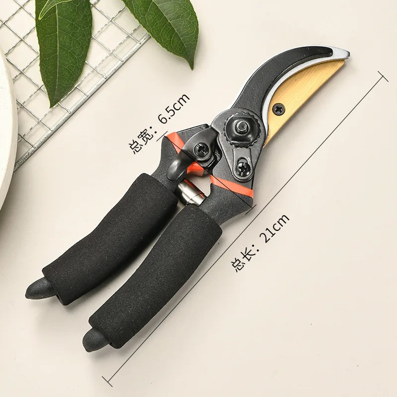 Titanium alloy bypass pruning garden manual trimmer, lightweight and ergonomic, anti slip handle SK-5 steel, durable Zpaxo thickened version