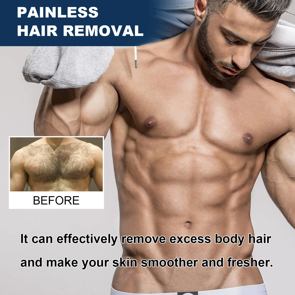 Men's Painless Hair Removal Cream – Chest, Arm, Leg & Back Hair Removal Cream Zpaxo