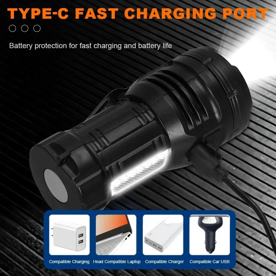 KDULIT 9 LED Mini Rechargeable Flashlight 1500LM Pocket Torch
