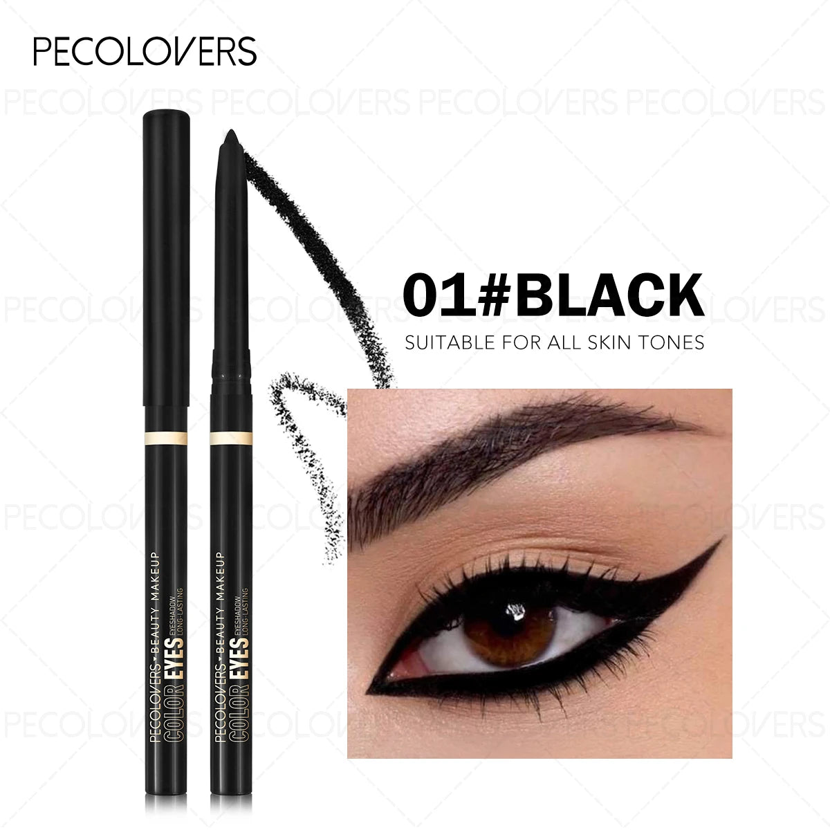 1PC Green & Black Eyeliner Gel Pen - Soft Texture, Smudge-Proof & Waterproof, Long-Wearing, Ideal for Christmas Looks Zpaxo 01