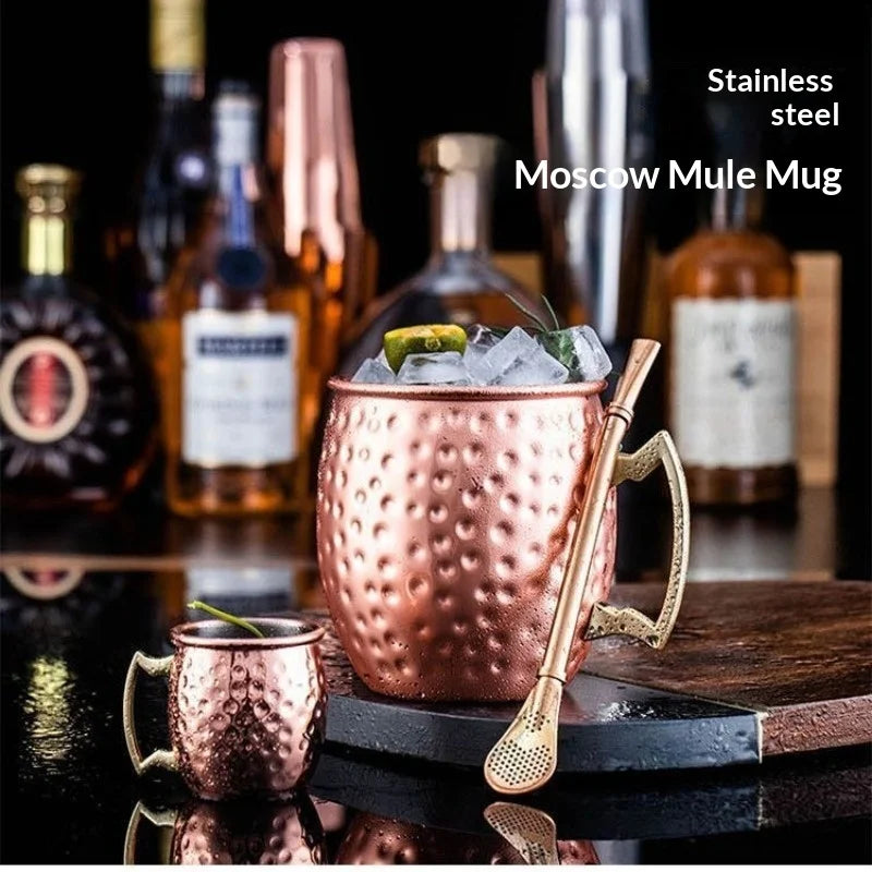 530ml Cocktail Wine Cup Moscow Mule Mugs Stainless Steel Copper Plated Juice Beer Cup Coffee Mugs Bar Champagne Party Drinkware Zpaxo