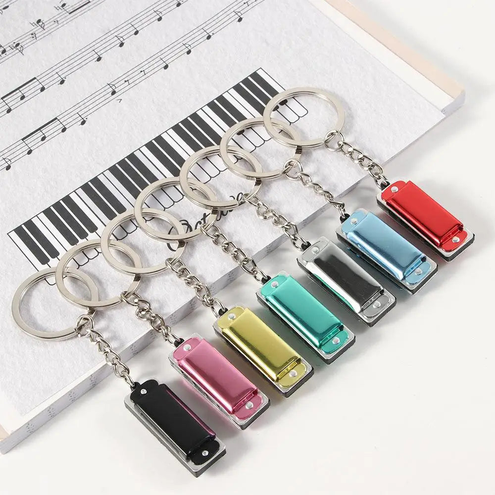 Musical Instruments Shaped Woodwind Instruments Bag Pendant Hanging Pedants Keys Holder Harmonica Keychain Harmonic Keyring Zpaxo