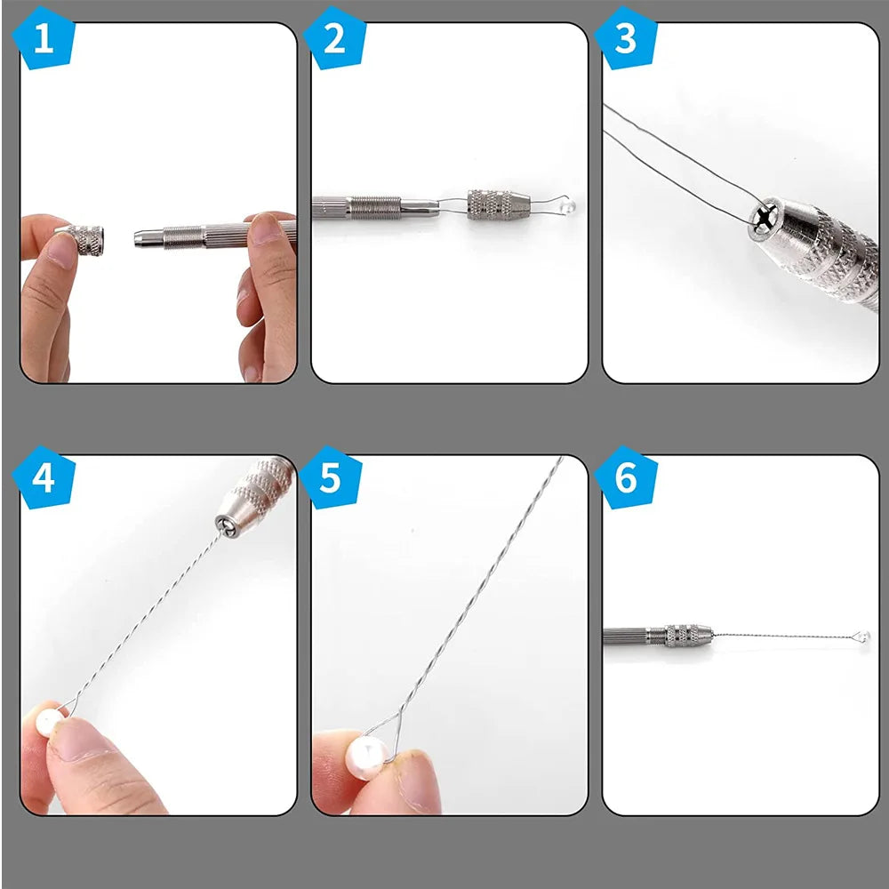 Double-Head Hand Drill Wire Twisting Tool – 0.8–3.0mm Jewelry Making