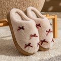 Fashion Women's Bow Slippers Winter Indoor Home Warm Non-slip EVA