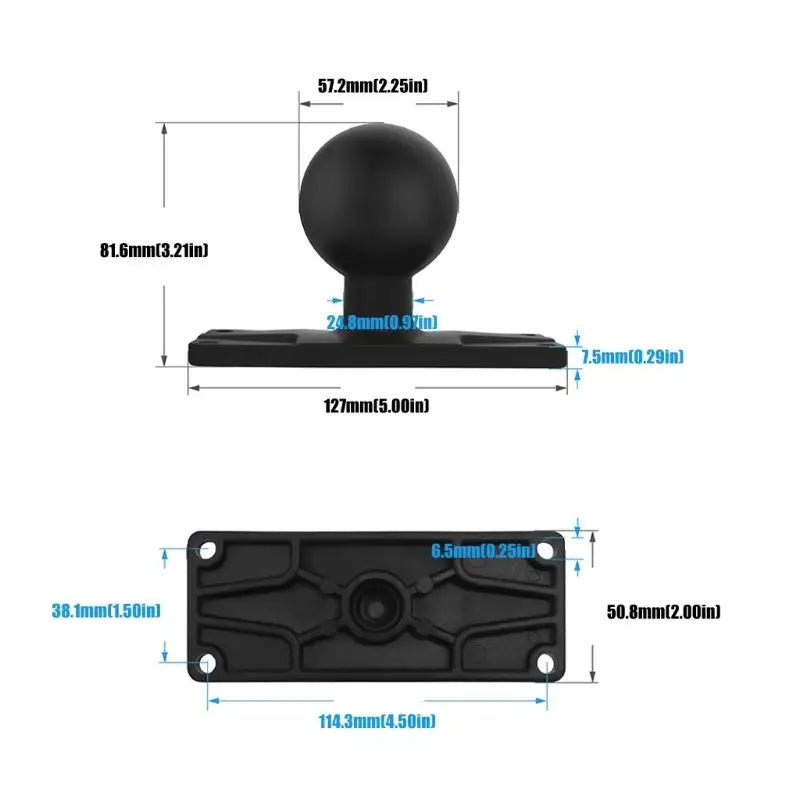 652F Black Aluminum Alloys Fish Finders Bracket Ball Head Waterproof Zpaxo
