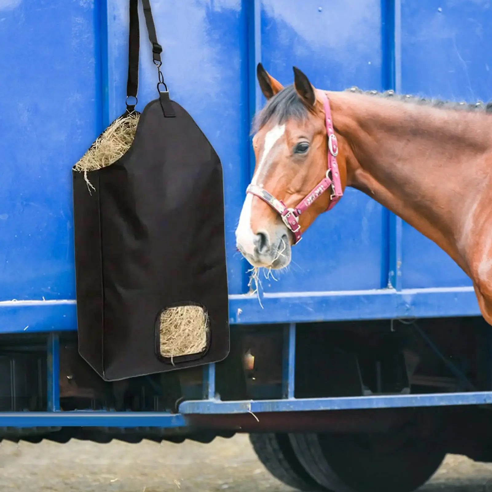 Feed Bags for Horses Feeding Net for Sheep Oxford Cloth Large Capacity Hay Bag for Goat Equestrian Stallcorral Barn Stable Zpaxo