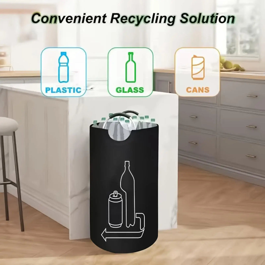 Large Capacity Organizer Bag 115L Black Deposit Bottle Collector With Handles Glass Recycling Bin For Kitchen Home Garage Pantry Zpaxo