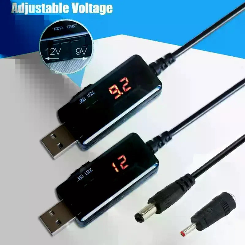 USB Boost Converter DC 5V To 9V 12V USB Step-up Converter Cable + 3.5x1.35mm Connecter For Power Supply/Charger/Power Converter Zpaxo Default Title