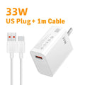 33W USB Fast Charger & 6A USB-C Cable | QC 3.0 Compatible USB Fast Charger Zpaxo US Plug 1m Cable