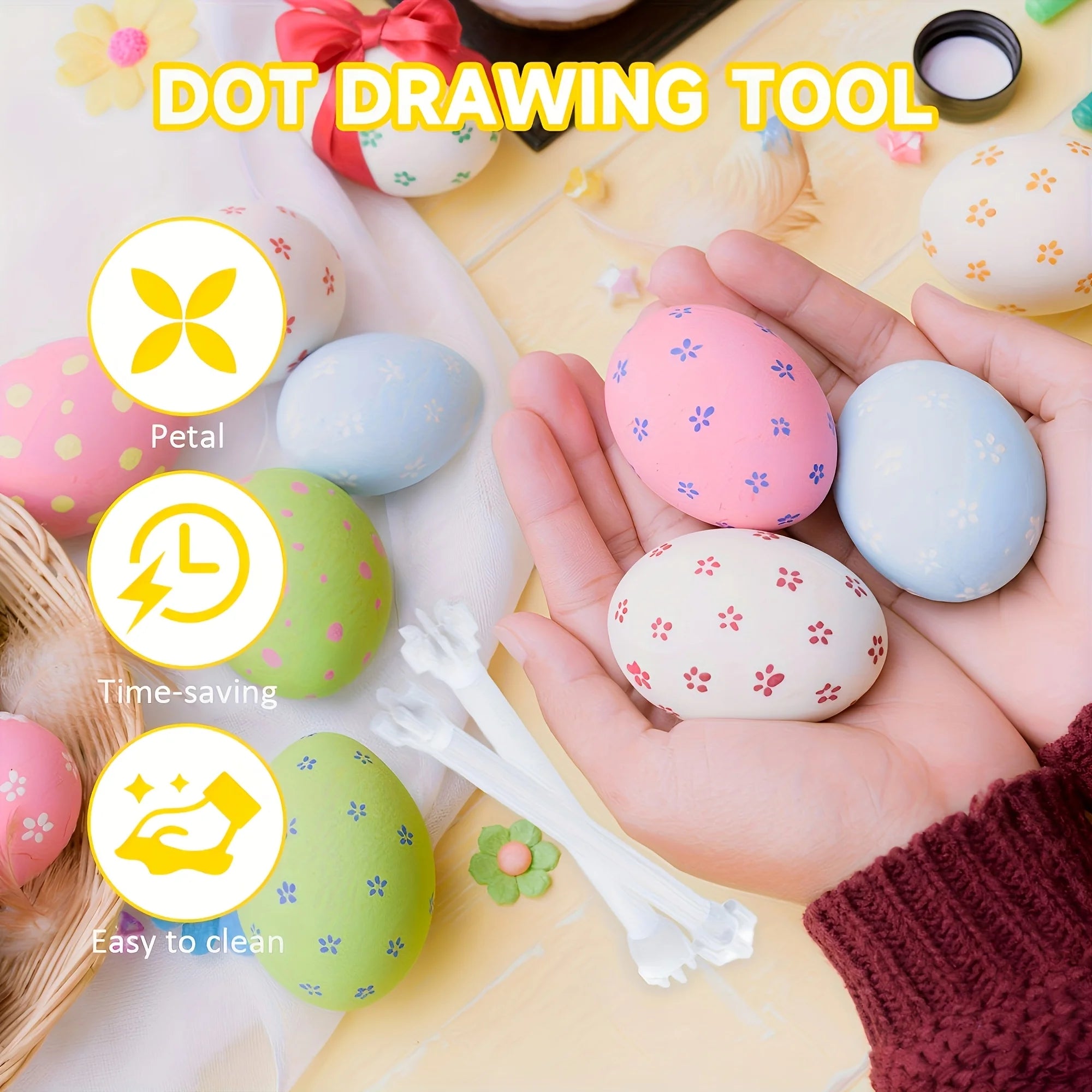 Petal-shaped mandala stamping Dot Painting Tools Set, including 10 stamp heads and two stamping pens; interchangeable stamping Zpaxo