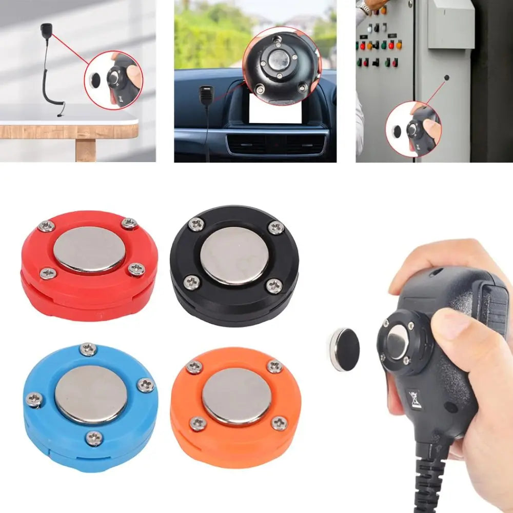 Portable Magnetic Mic Holder Back Buckle Radio Microphone Adhesive Zpaxo