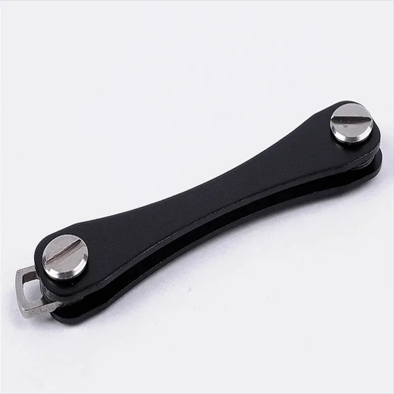 Smart key chain Mini Keychain Compact Key Decorative Holder Clip Home Storage Metal key Clip Aluminum Organizer Keychain Outdoor Zpaxo black 2pcs