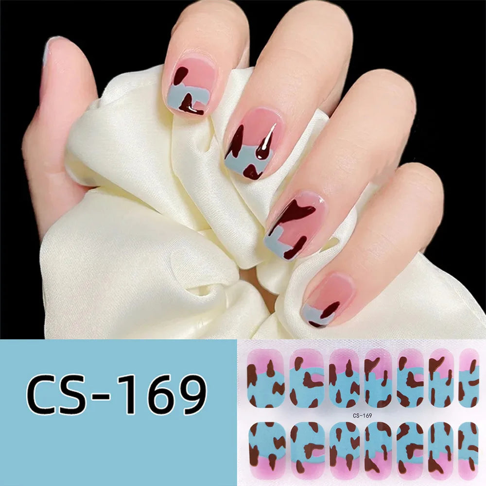 Baking Free Fashionable Nail Art Stickers Collection Manicure DIY Nail Polish Strips Wraps for Party Decor Zpaxo