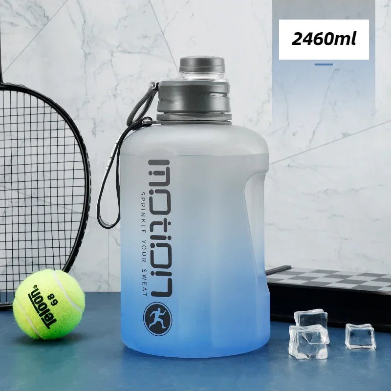 2 Liter Sports Water Bottle Straw Large Capacity Fitness Scale