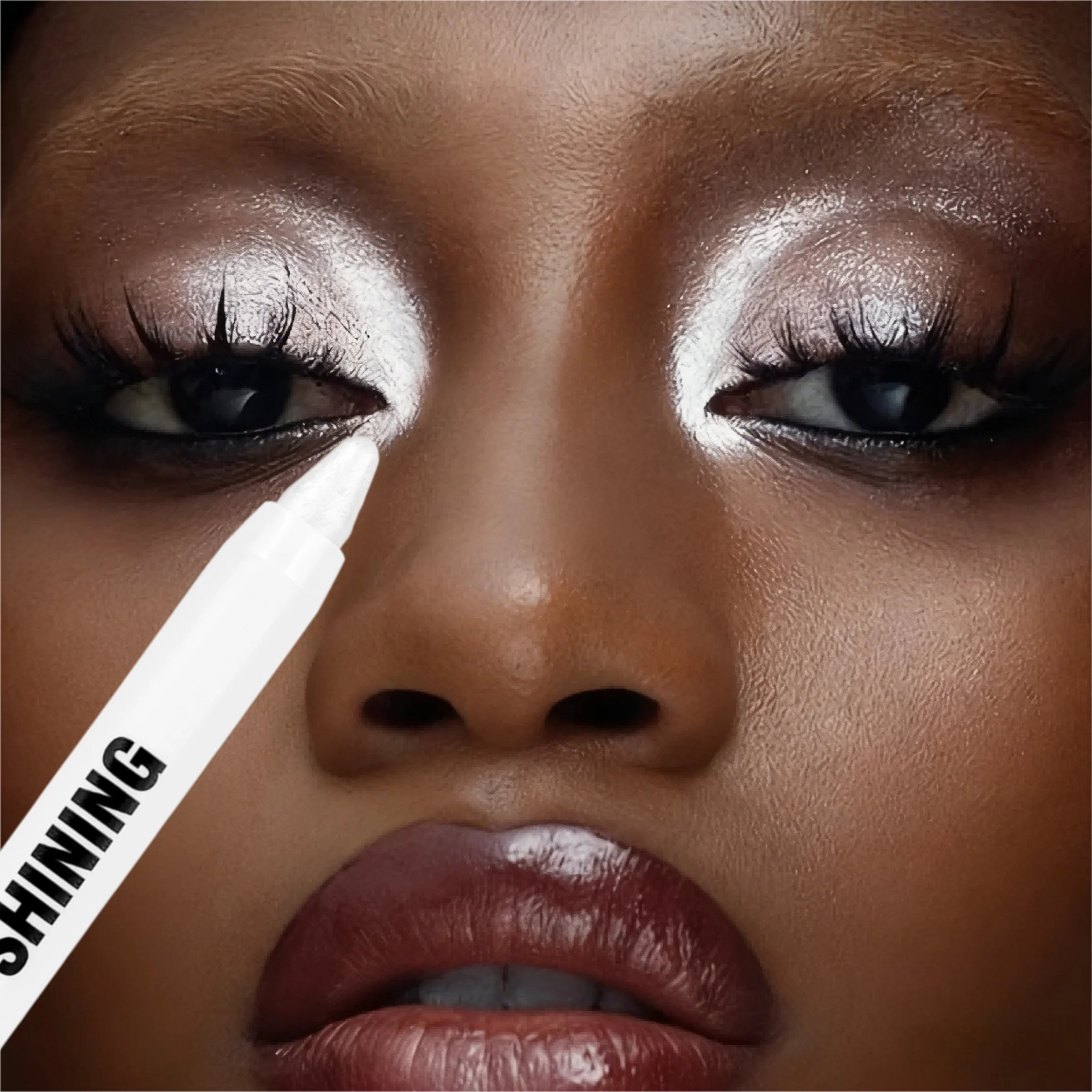 1PC Silvery Eyeshadow, White Eyeshadow, Eye Highlighter, Shimmering, Waterproof and Long-Lasting, Suitable for All Skin Tones Zpaxo