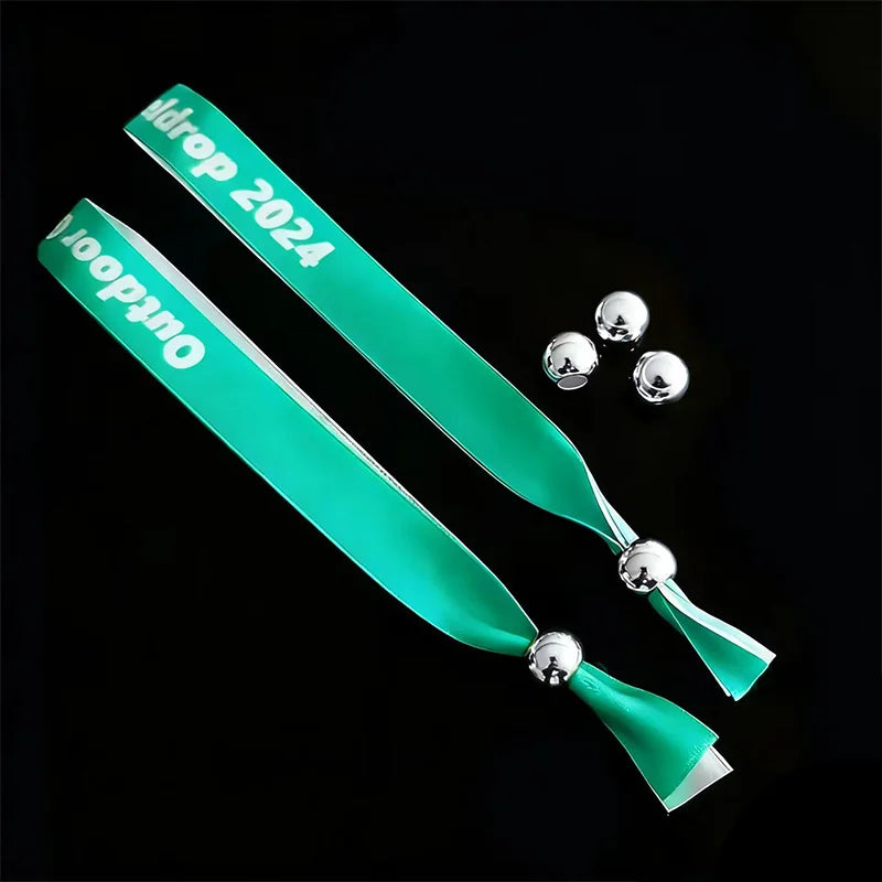 50Pieces Customizable Cloth Wristbands Personalise Logo Fabric Zpaxo Light green 50pcs customize
