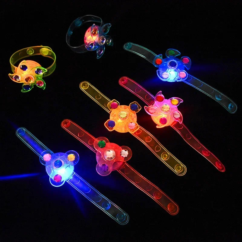 LED Luminous Spinner Bracelets Kids Birthday Party Favors Pinata