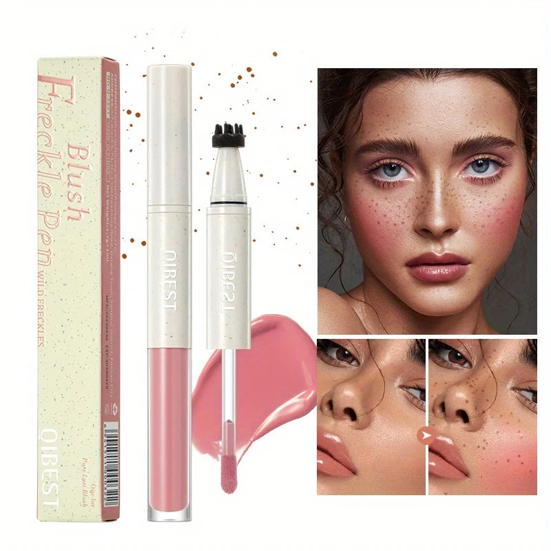 2 in 1 Freckle Blush Multi-pen Natural Wild Freckles + Atmospheric Blush Natural Color Rendering Double Head Double Effect Zpaxo