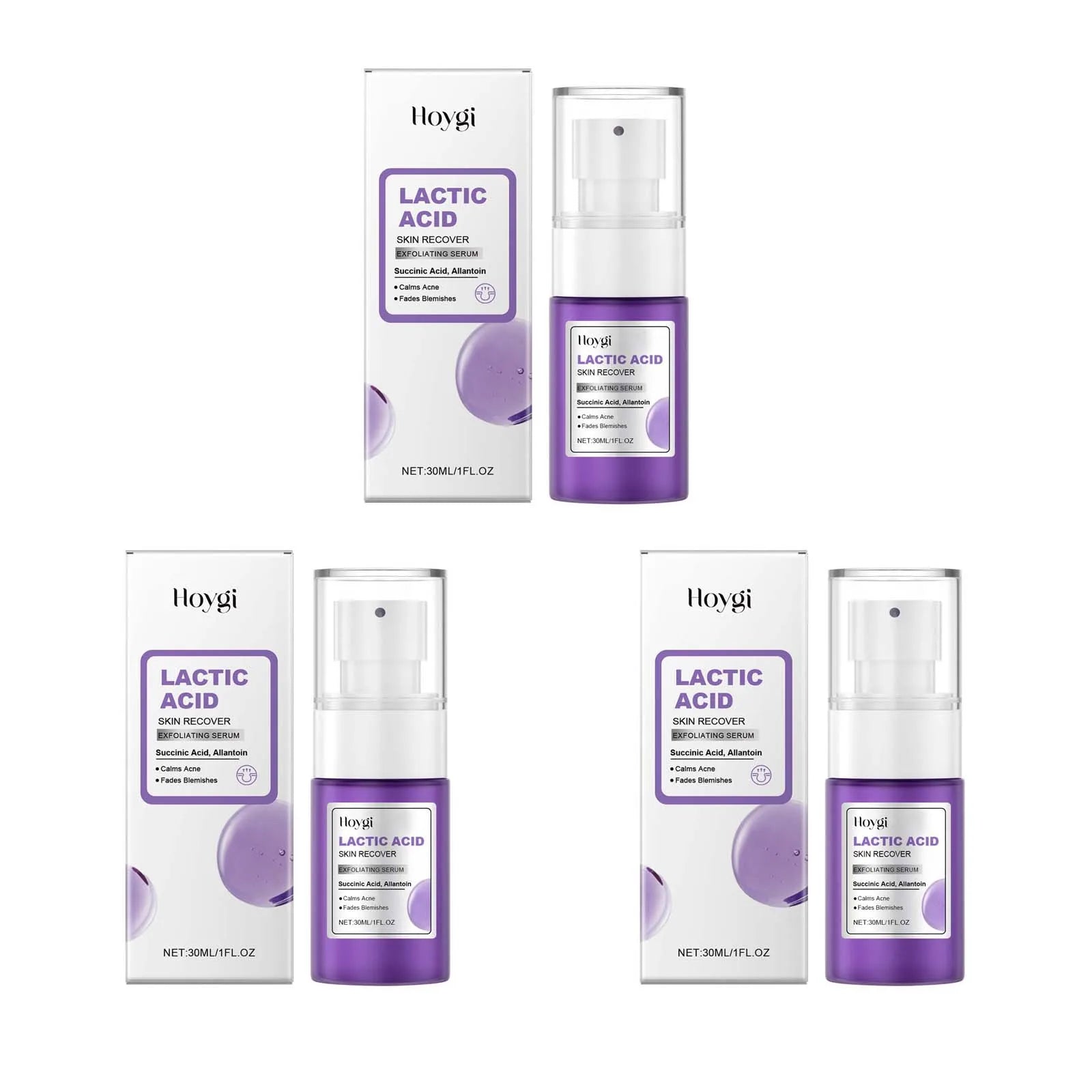 Exfoliating Serum Anti Acne Reliece Dryness Shrink Pores Remove Dead Skin Brightening Lactic Acid Serum Nourishing Face Essence Zpaxo 3 x 30ml boxed