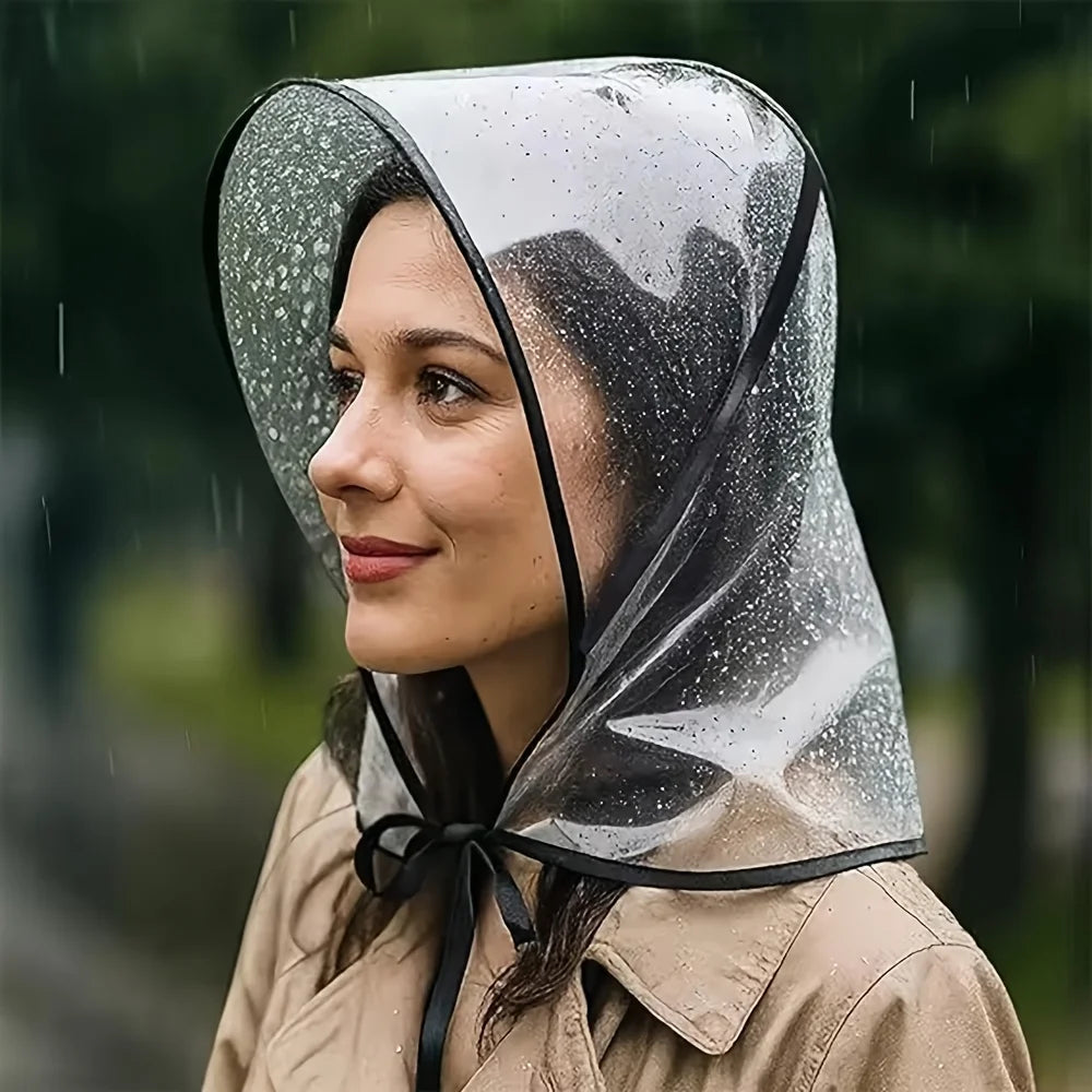 Clear Reusable Waterproof Rain Hat Wide Brim Women Lady Outdoor Zpaxo