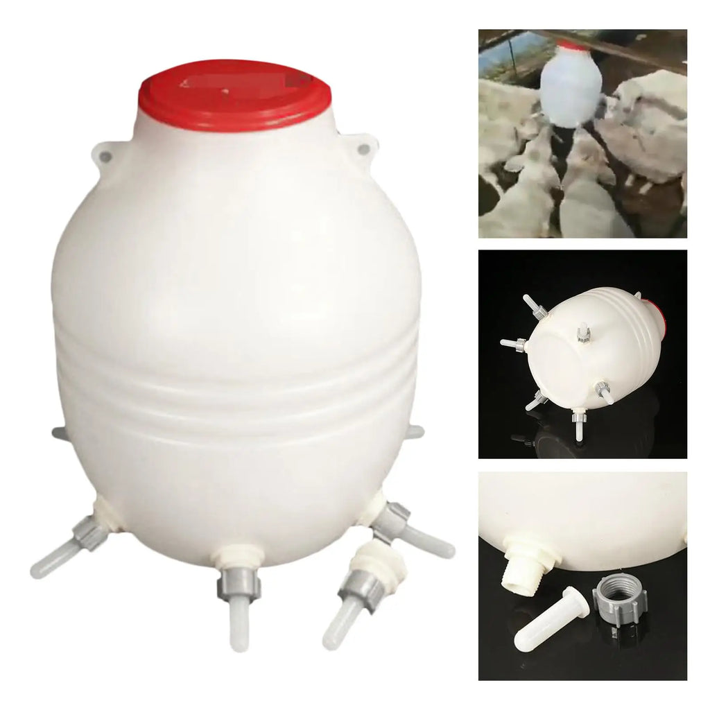 Thickened Large Capacity Lamb Feeder Milk Bottle Sheep Feeding 6 Nipples Animal Dog Poultry Livestock Feeding Pot Supplies Zpaxo