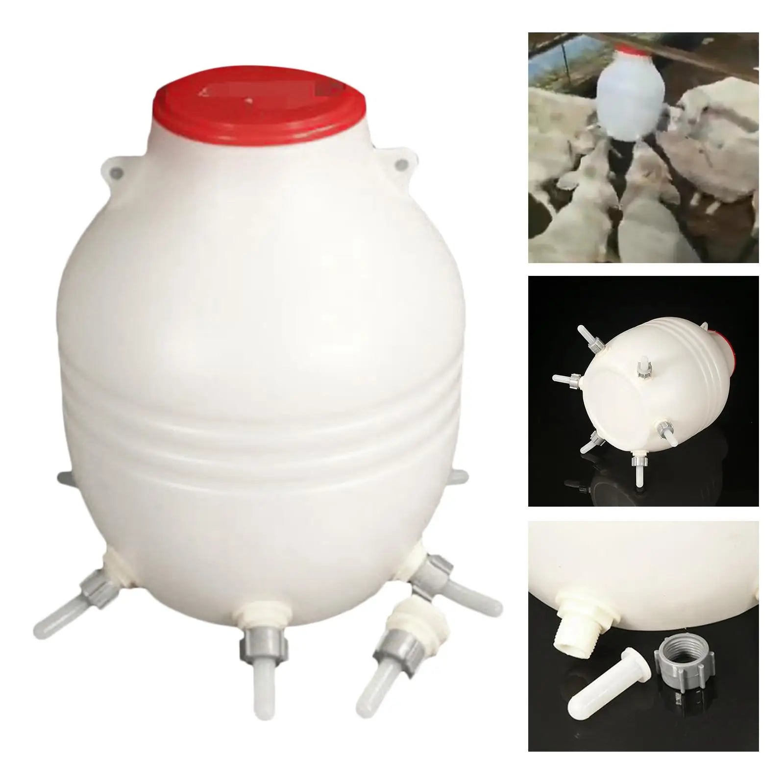 Thickened Large Capacity Lamb Feeder Milk Bottle Sheep Feeding 6 Nipples Animal Dog Poultry Livestock Feeding Pot Supplies Zpaxo