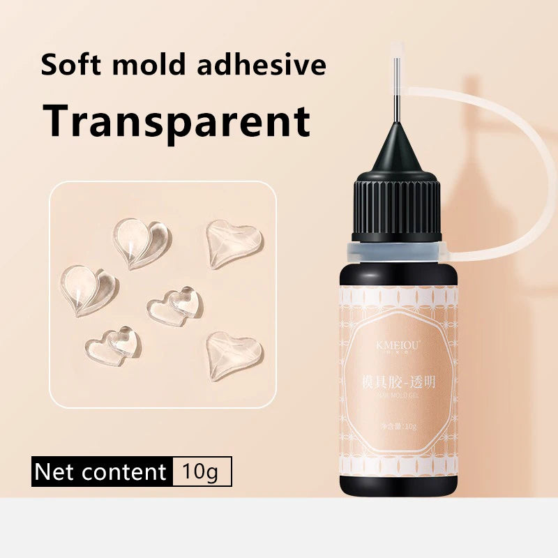 Carved Gel Nail Mold UV Crystal Glue 3D Acrylic Tool Art DIY Silicone Zpaxo Transparent-Soft