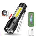 KDULIT Mini COB+LED Rechargeable Flashlight – 3 Modes, 800LM