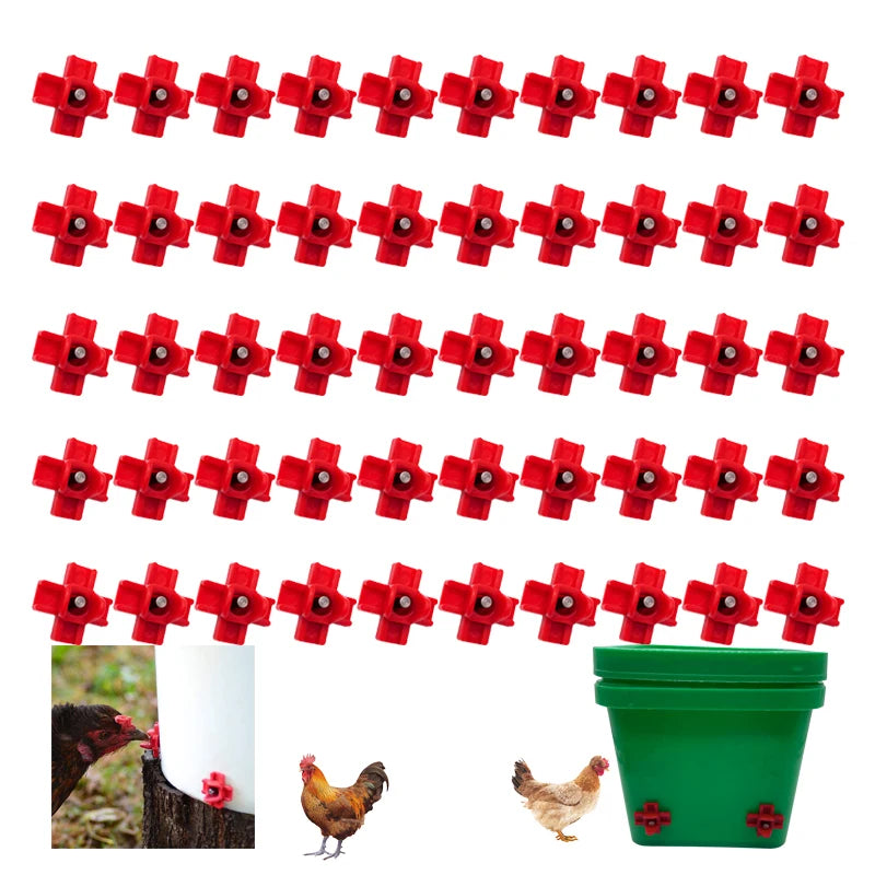 Automatic Chicken Waterer Hens Quail Birds Drinking Bowls Coop Nipple