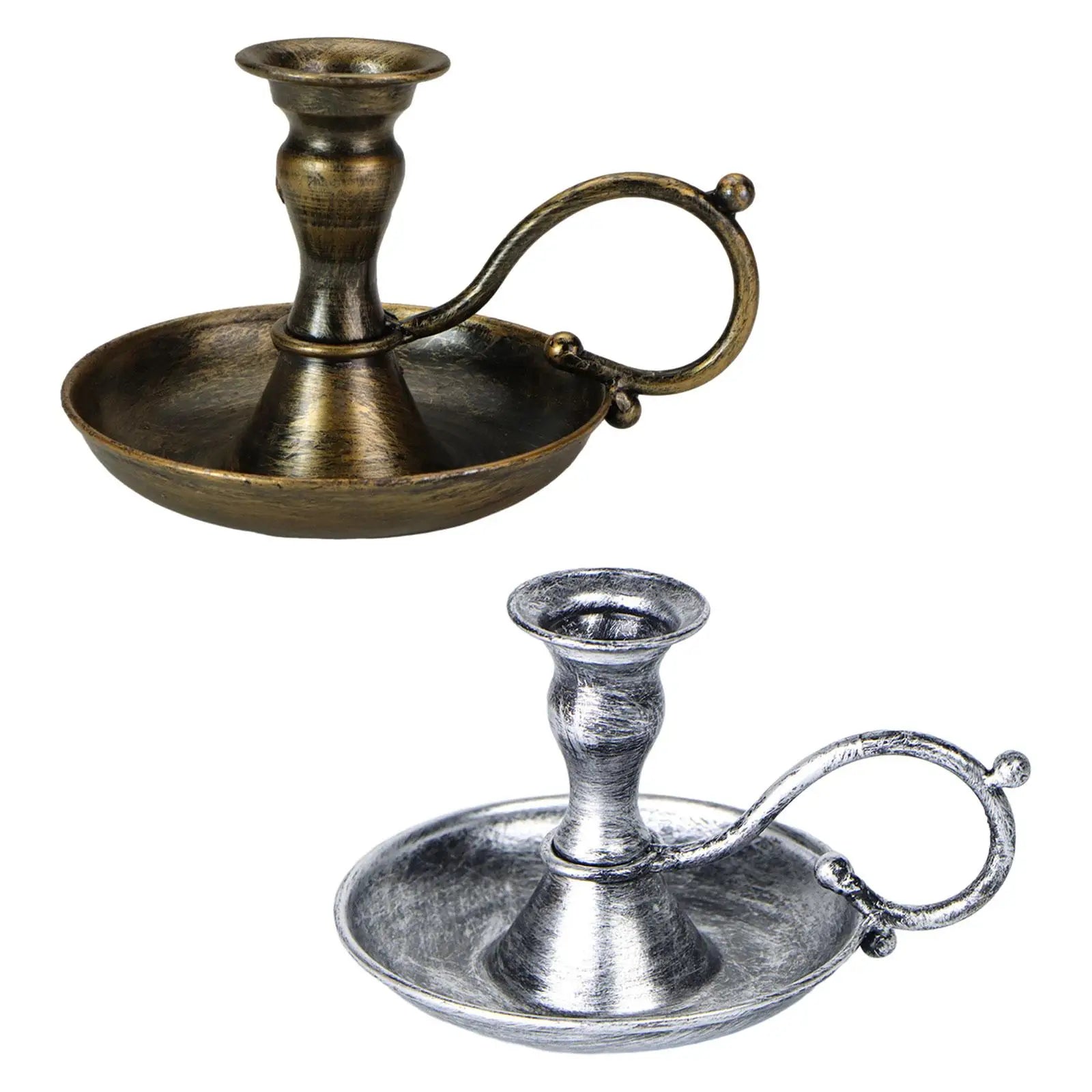 Retro Handheld Metal Candlestick Holder – European Vintage Style Candle Holder Zpaxo