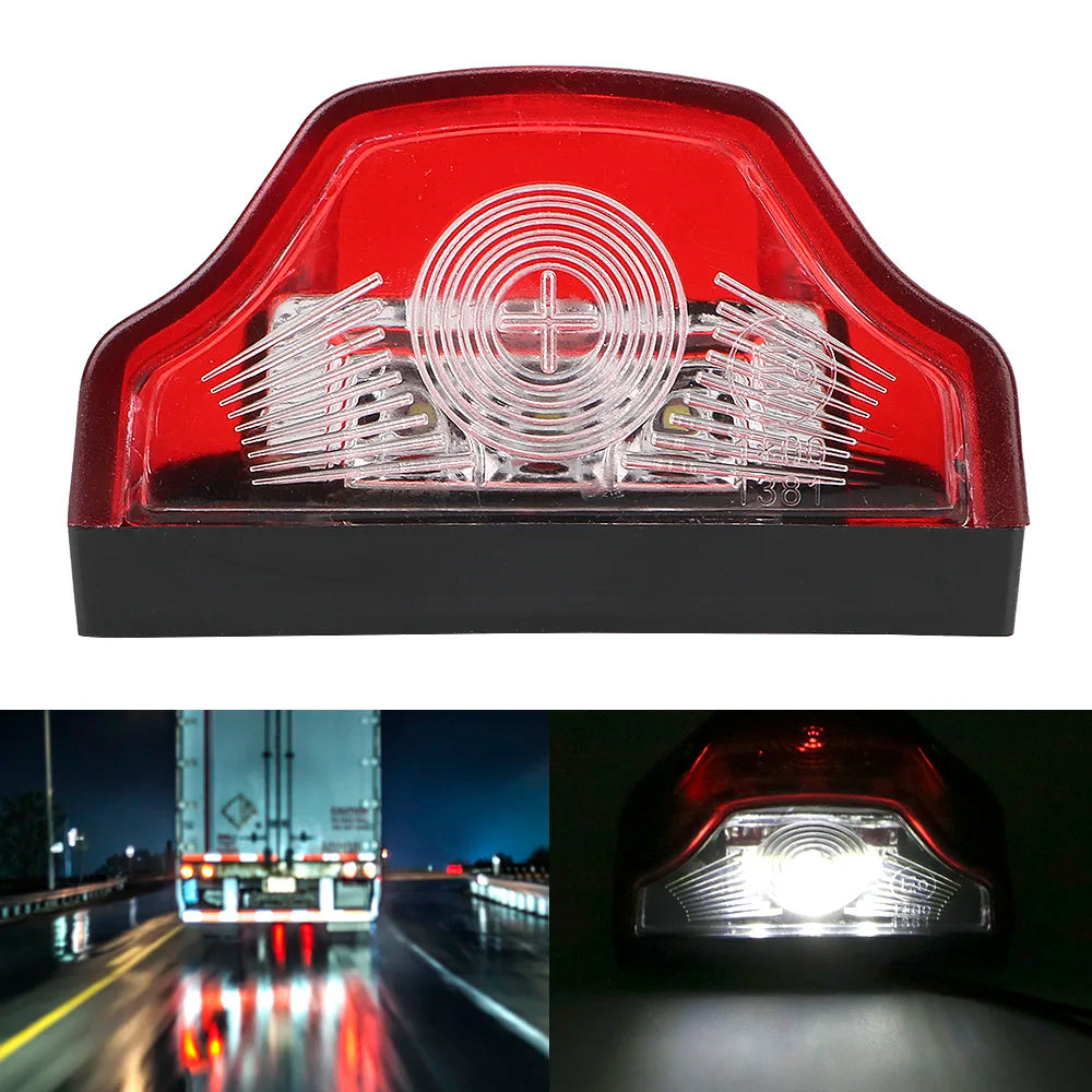 For Lorry Truck Trailer White Light 3 LED Car Number Lamps 2Pcs 12V-24V Car License Plate Light Car Accessories Waterproof Zpaxo