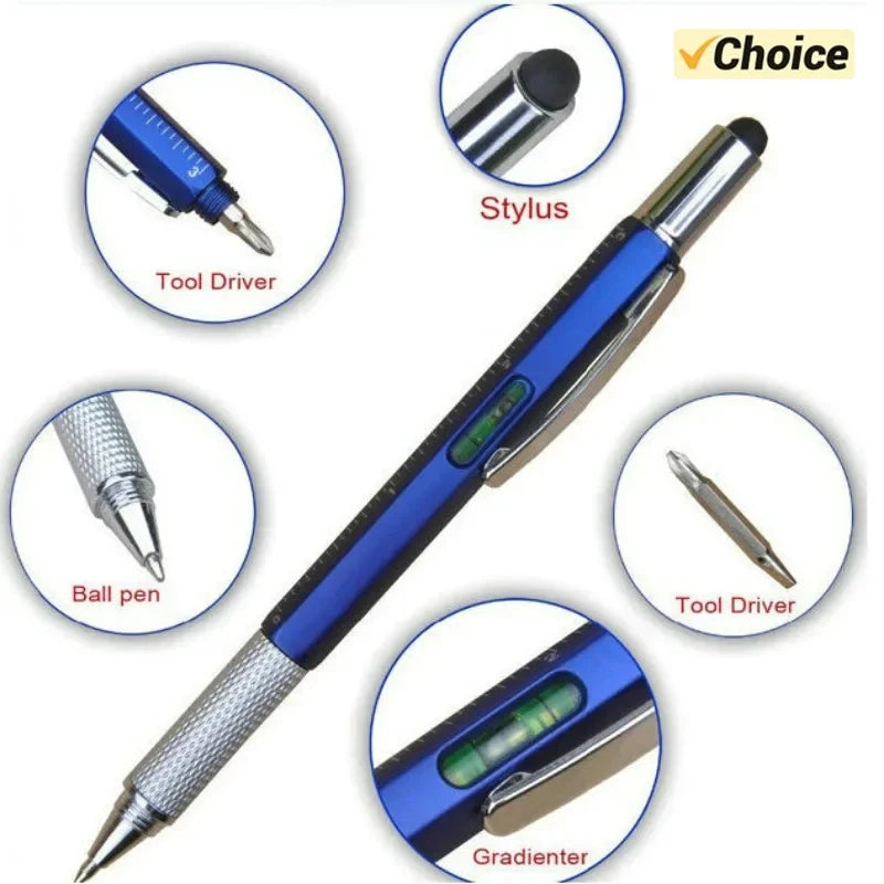 7-in-1 Multi Ballpoint Pen Modern Handheld Tool Measure Technical