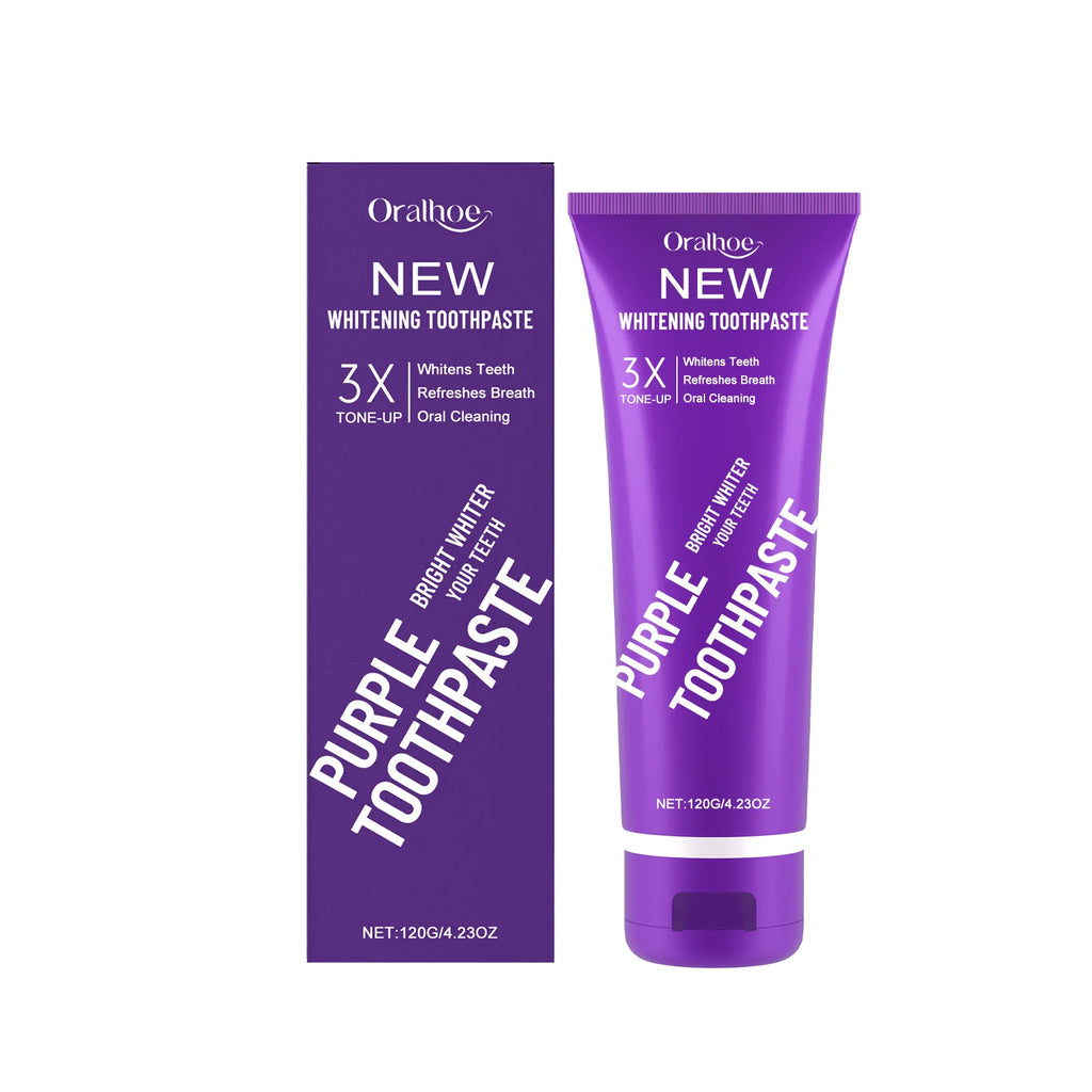 Purple Whitening Toothpaste – Fluoride-Free Fresh Mint 120g Whitening Toothpaste Zpaxo 120g boxed