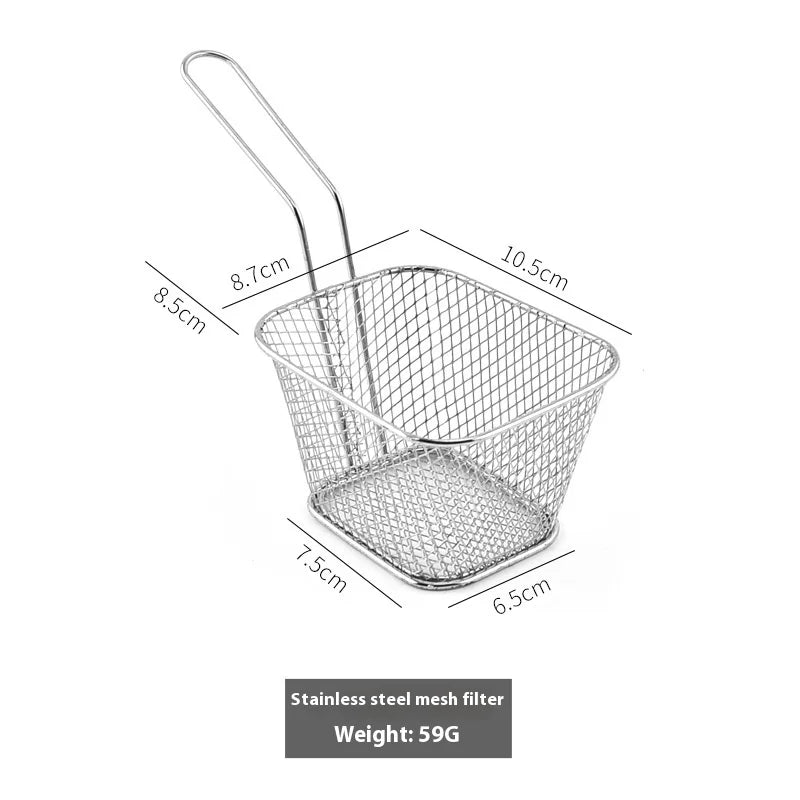 Hot Creative Fryers Basket Net Mesh Fries Chip Kitchen Tool Stainless Steel Fryer Home French Fries Baskets Strainer Zpaxo
