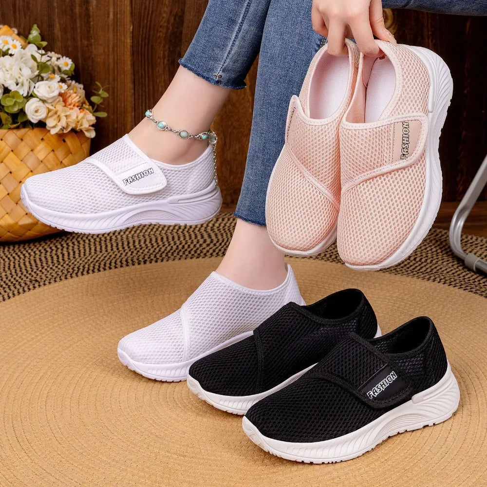 Women's Spring Casual Versatile Mesh Breathable Velcro Soft Bottom