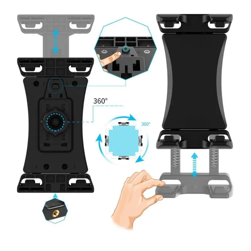 652F 360 Degree Rotatable Tablets Clamp Holder Stand Zpaxo