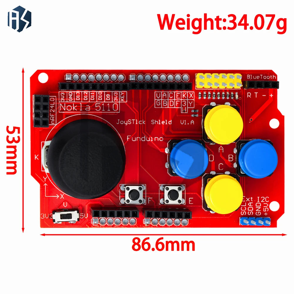 Arduino-compatible Joystick Shield Analog Keyboard Mouse Expansion Zpaxo