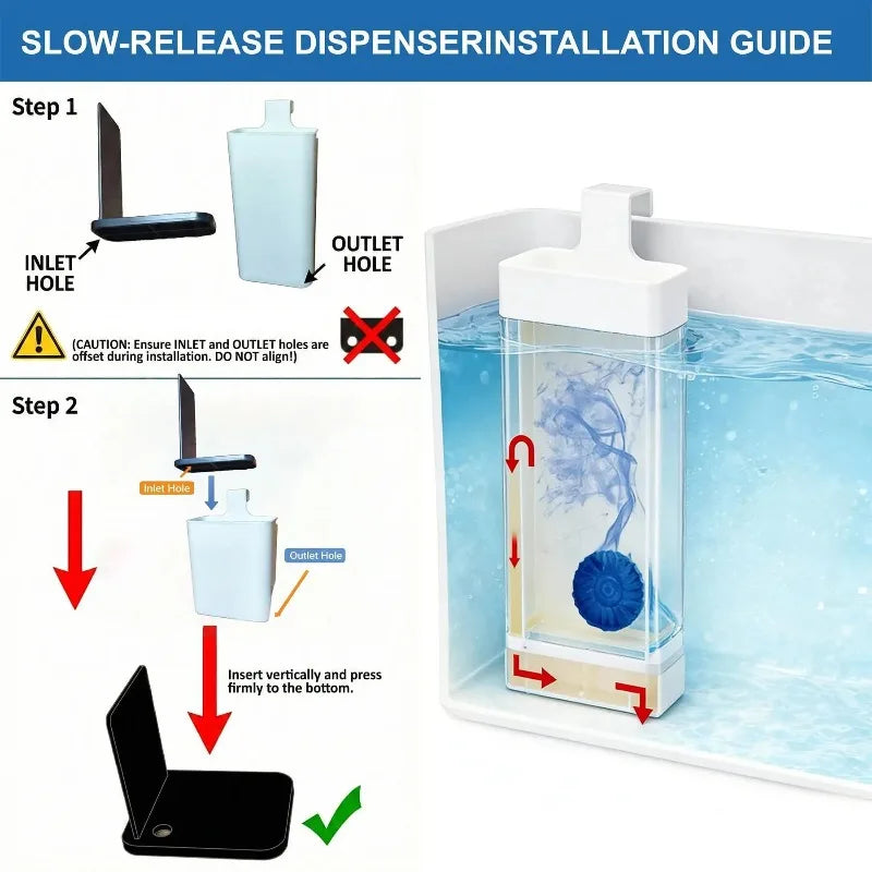 Practical Toilet Solid Tank Replacement Part Toilet Bowl Cleaner Buffer Box Hanging Slow Release Dispenser Free Disposable Glove Zpaxo