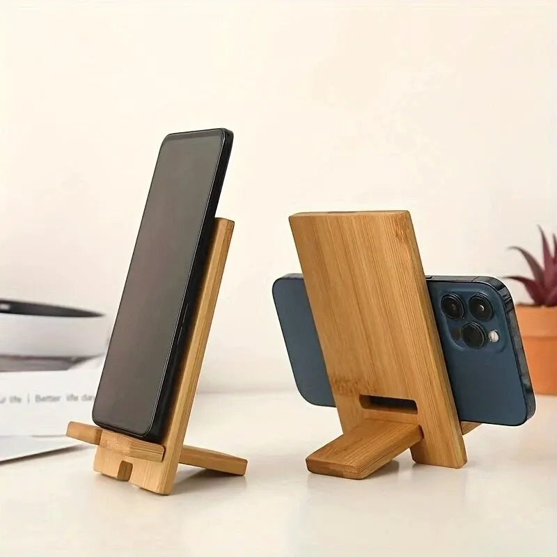 Solid Wood Phone & Tablet Stand – Elegant Multi-Use Desk Stand Wooden Phone Stand Zpaxo