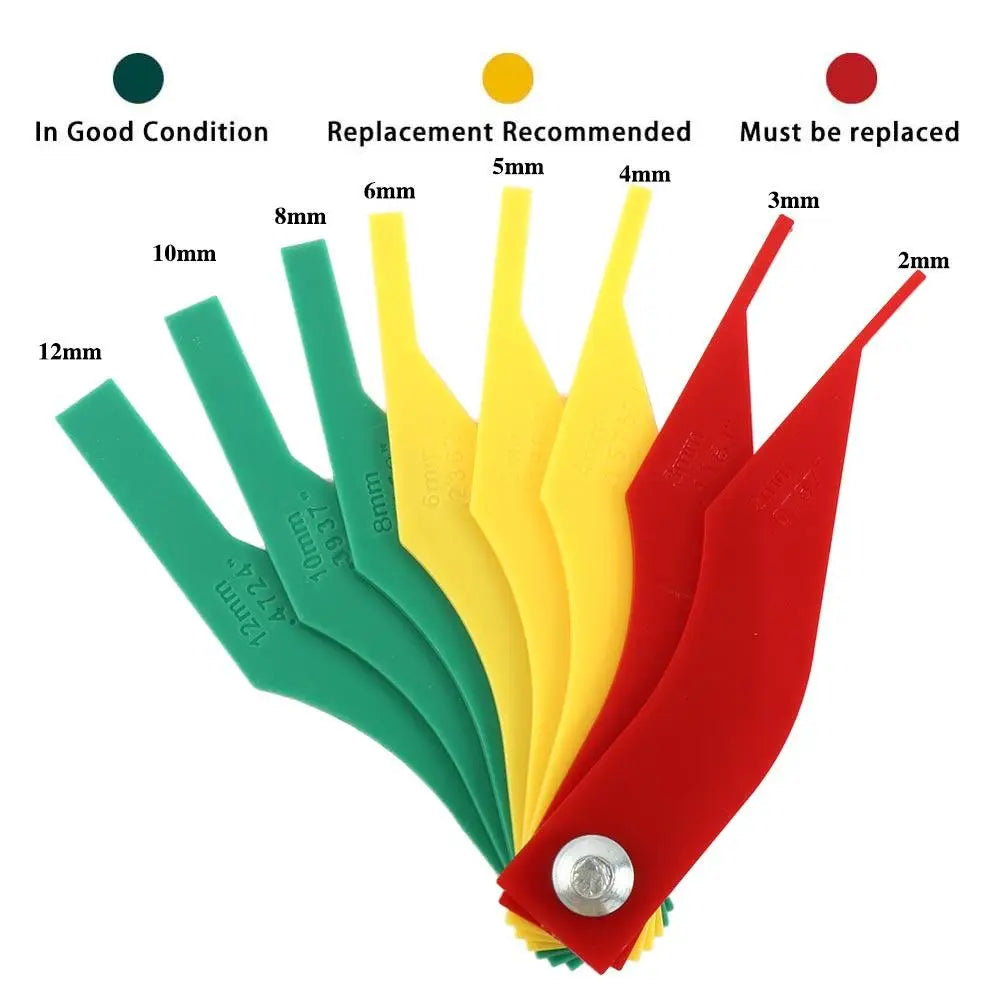 Durable Tester Scale Automotive Wear Meter Brake Pad Measuring Tool Brake Lining Thickness Gauge Feeler Gauge Zpaxo